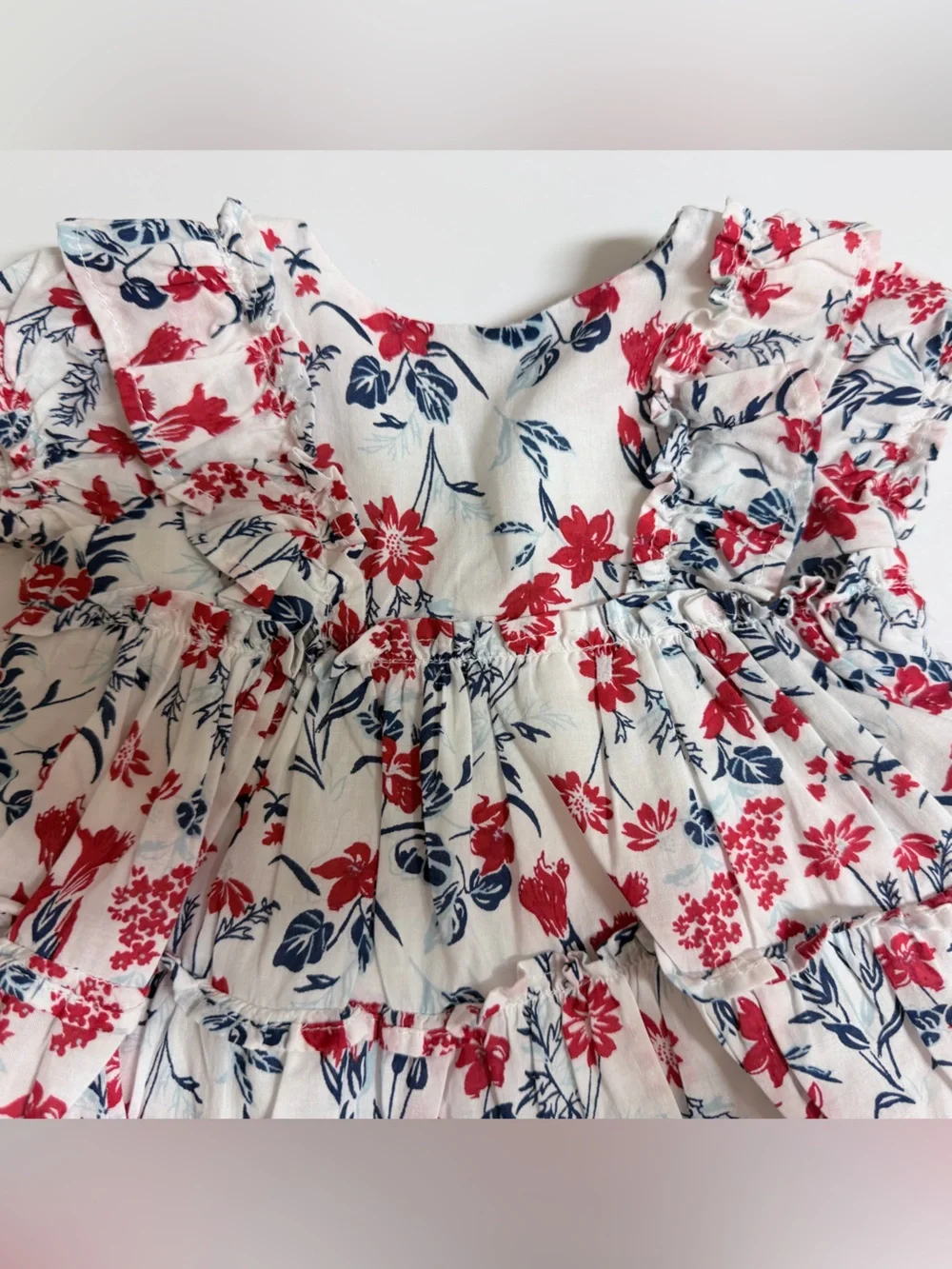 Janie and Jack Baby Red/white/blue ditsy floral set